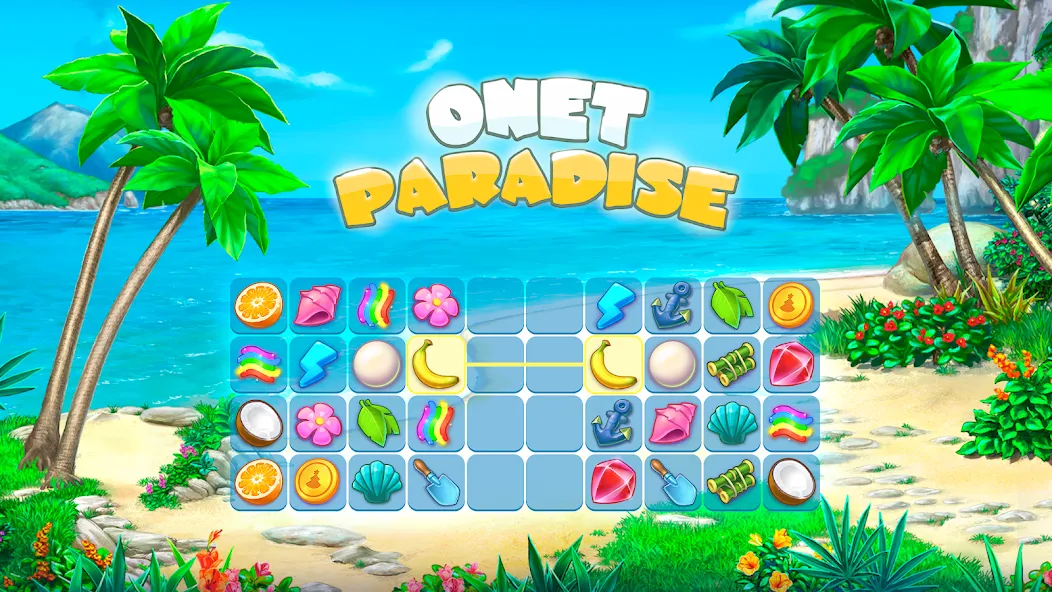 Скачать взломанную Onet Paradise: connect 2 tiles (Онет Парадайз)  [МОД Все открыто] — полная версия apk на Андроид screen 1