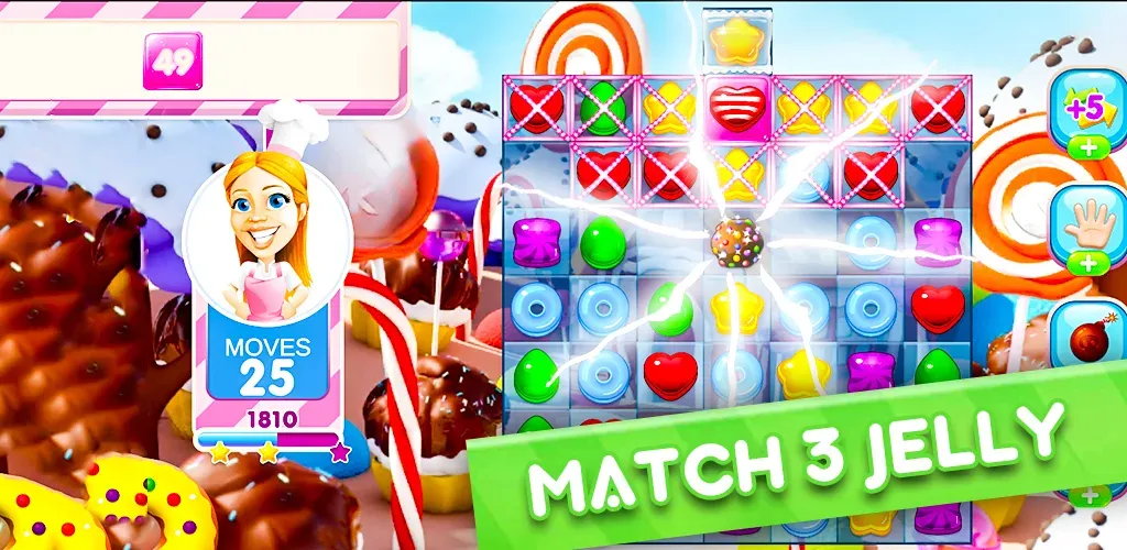 Скачать взломанную Jelly Kingdom Crush — Match 3  [МОД Mega Pack] — полная версия apk на Андроид screen 1