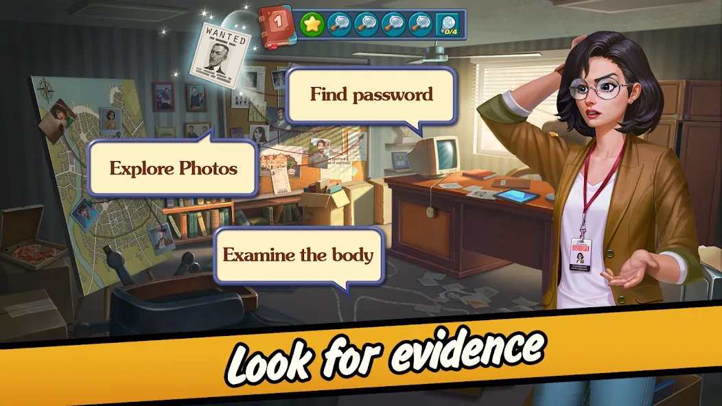 Скачать взломанную Solitaire Crime Stories  [МОД Mega Pack] — полная версия apk на Андроид screen 2