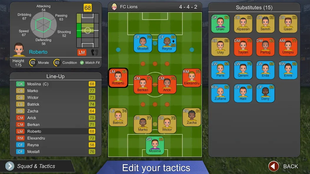 Скачать взломанную Pro League Soccer (Про лига футбола)  [МОД Unlocked] — стабильная версия apk на Андроид screen 5