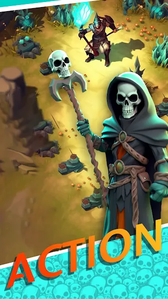 Скачать взломанную Necromancer Hero: Skeletons 3D (Некромантгерой)  [МОД Бесконечные деньги] — последняя версия apk на Андроид screen 1