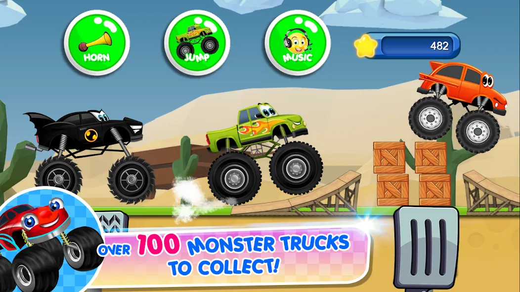 Скачать взлом Monster Trucks Game for Kids 2 (Монстр Тракс Игра для Детей 2)  [МОД Unlimited Money] — стабильная версия apk на Андроид screen 2