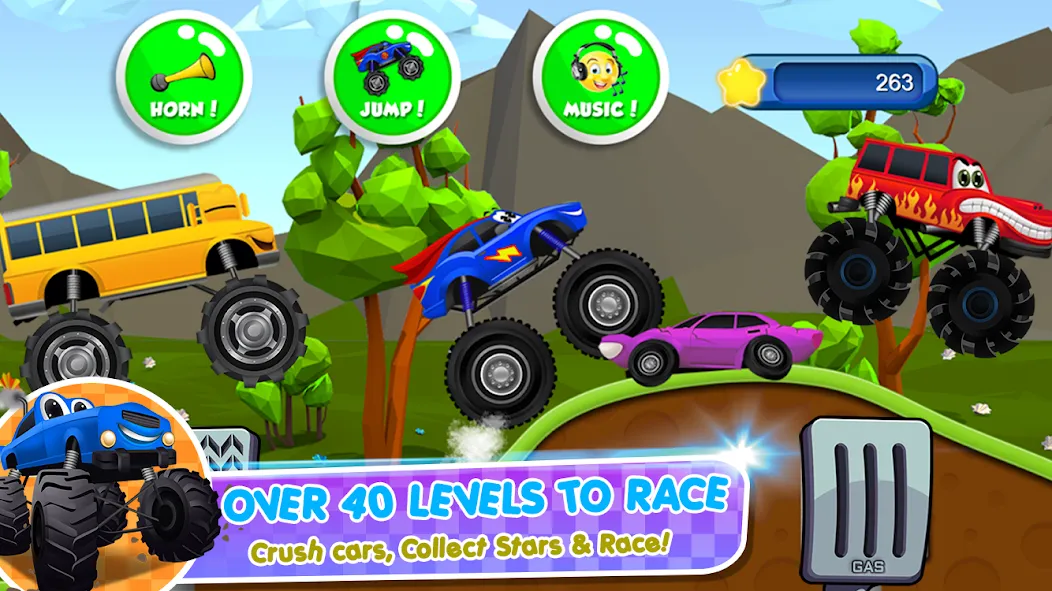 Скачать взлом Monster Trucks Game for Kids 2 (Монстр Тракс Игра для Детей 2)  [МОД Unlimited Money] — стабильная версия apk на Андроид screen 4