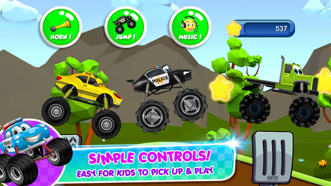 Скачать взлом Monster Trucks Game for Kids 2 (Монстр Тракс Игра для Детей 2)  [МОД Unlimited Money] — стабильная версия apk на Андроид screen 5