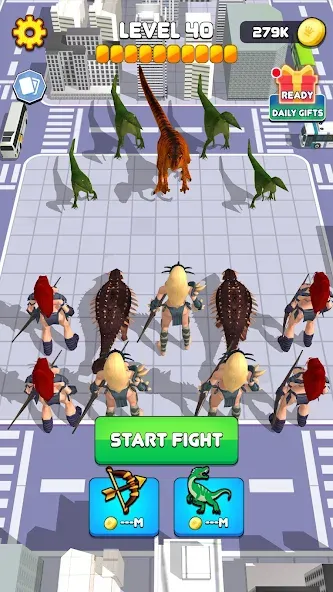 Взлом Dinosaur Monster Fight Battle (Бамбам Монстр Против 100 Дверей)  [МОД Unlimited Money] — стабильная версия apk на Андроид screen 1