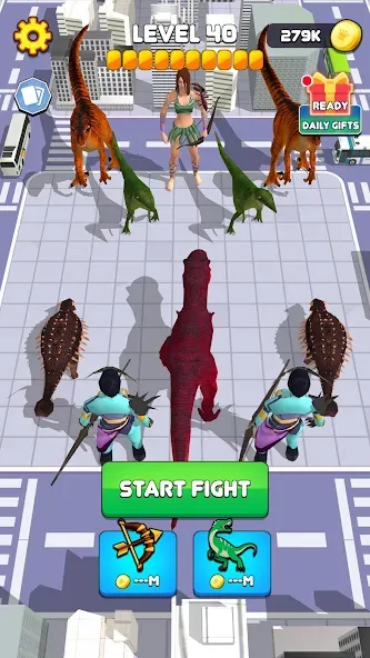 Взлом Dinosaur Monster Fight Battle (Бамбам Монстр Против 100 Дверей)  [МОД Unlimited Money] — стабильная версия apk на Андроид screen 2