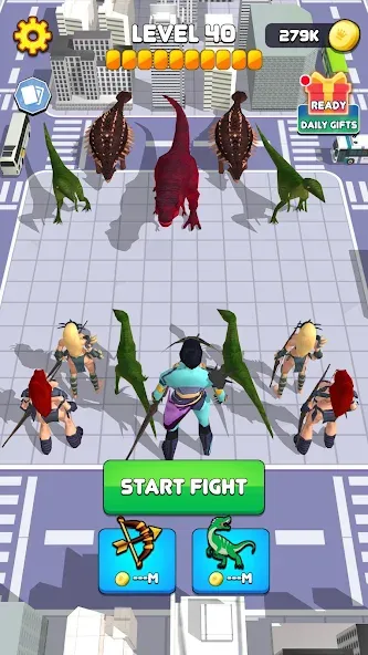 Взлом Dinosaur Monster Fight Battle (Бамбам Монстр Против 100 Дверей)  [МОД Unlimited Money] — стабильная версия apk на Андроид screen 3