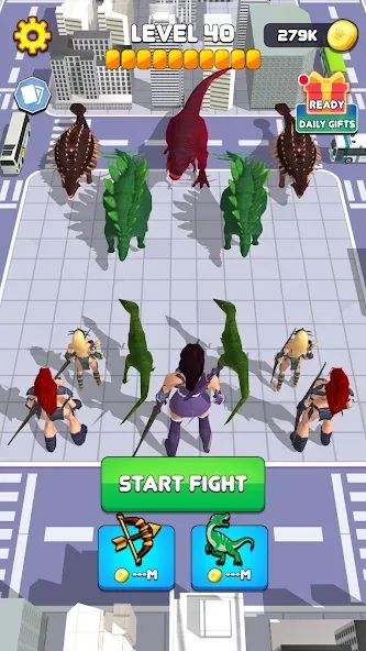 Взлом Dinosaur Monster Fight Battle (Бамбам Монстр Против 100 Дверей)  [МОД Unlimited Money] — стабильная версия apk на Андроид screen 4