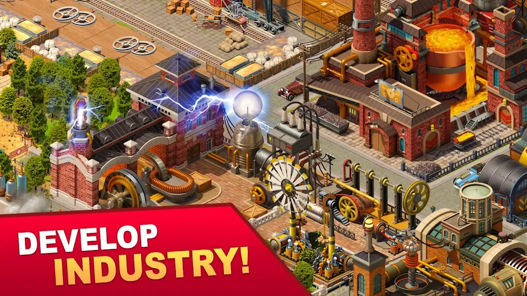 Взломанная Steam City: Town building game (Стим Сити)  [МОД Menu] — полная версия apk на Андроид screen 3