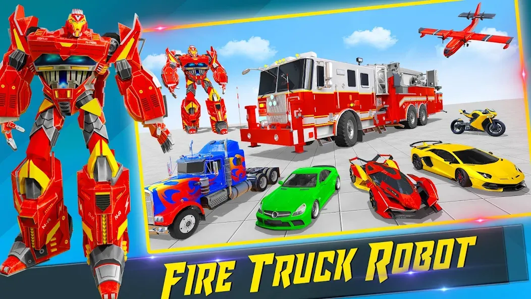 Скачать взломанную Fire Truck Robot Car Game  [МОД Меню] — последняя версия apk на Андроид screen 4