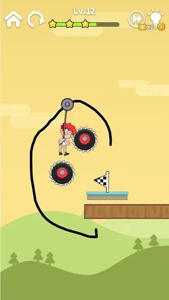 Скачать взломанную Zipline Rescue: Physics Game (Зиплайн Рескью)  [МОД Много монет] — полная версия apk на Андроид screen 2