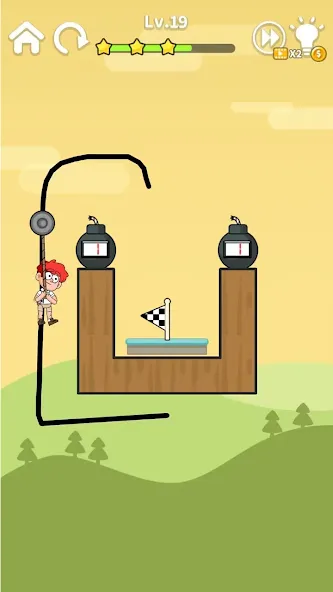 Скачать взломанную Zipline Rescue: Physics Game (Зиплайн Рескью)  [МОД Много монет] — полная версия apk на Андроид screen 4