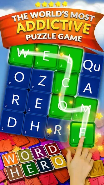 Скачать взломанную WordHero : word finding game (ВордХиро)  [МОД Все открыто] — стабильная версия apk на Андроид screen 1