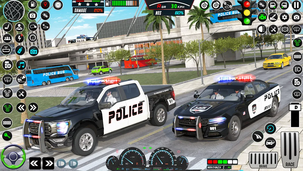 Взломанная US Police Car Parking — King  [МОД Unlocked] — полная версия apk на Андроид screen 4