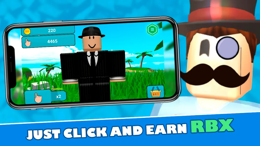 Взломанная RoClicker — Robux (РоКликер)  [МОД Много монет] — стабильная версия apk на Андроид screen 1