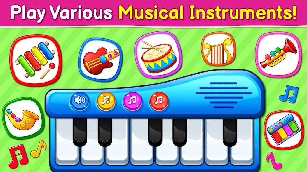 Скачать взломанную Baby Games: Piano & Baby Phone (Бейби Геймс)  [МОД Все открыто] — стабильная версия apk на Андроид screen 2