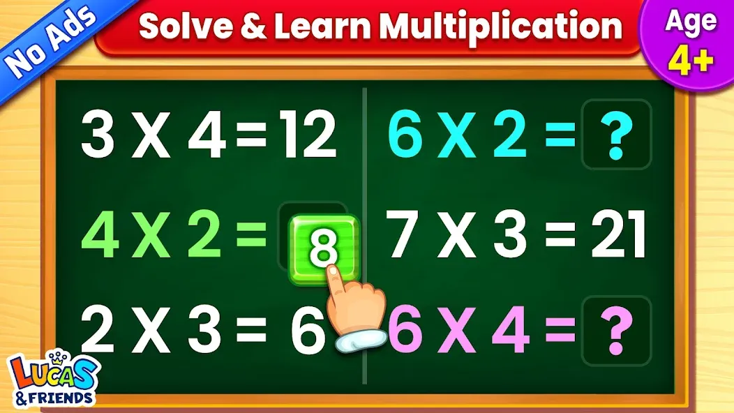 Скачать взломанную Kids Multiplication Math Games  [МОД Меню] — полная версия apk на Андроид screen 1