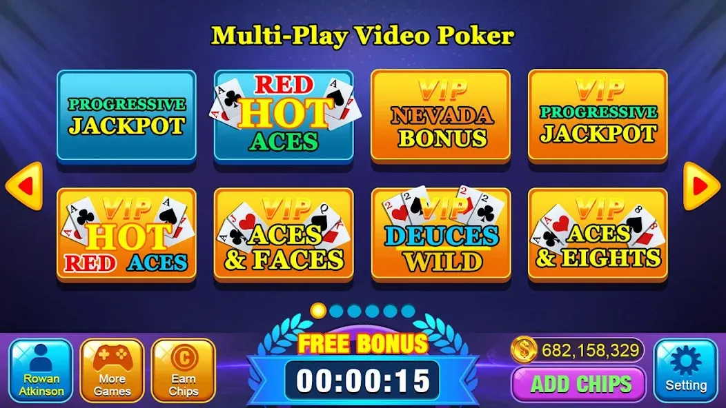 Скачать взлом Video Poker Games — Multi Hand (Видео покер игры)  [МОД Unlocked] — стабильная версия apk на Андроид screen 3