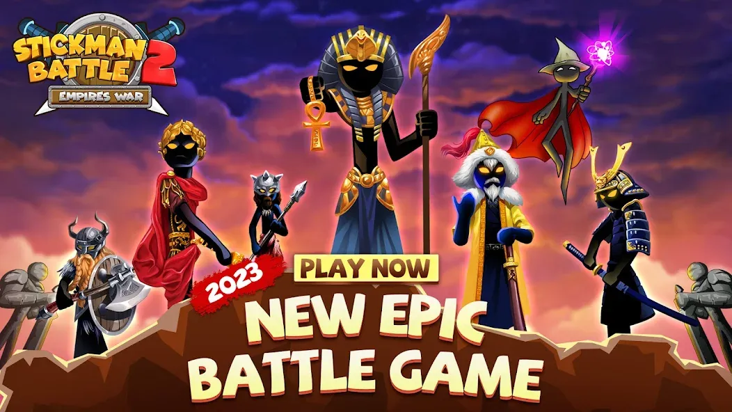 Скачать взлом Stickman Battle 2: Empires War (Стикмен Битва 2)  [МОД Unlocked] — последняя версия apk на Андроид screen 1