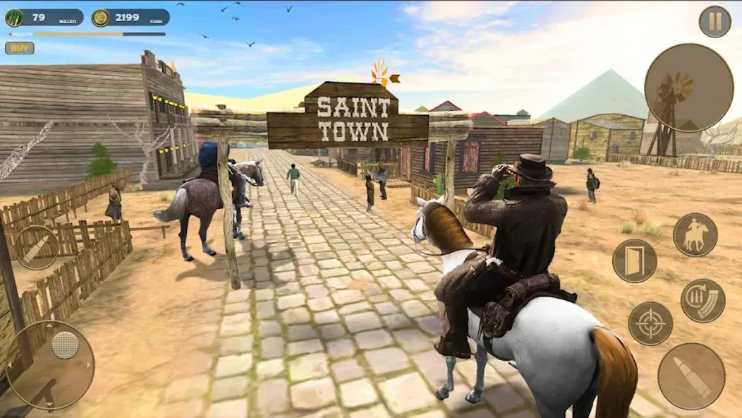 Скачать взломанную West Cowboy — Gunfighter Game (Уэст Ковбой)  [МОД Меню] — последняя версия apk на Андроид screen 2