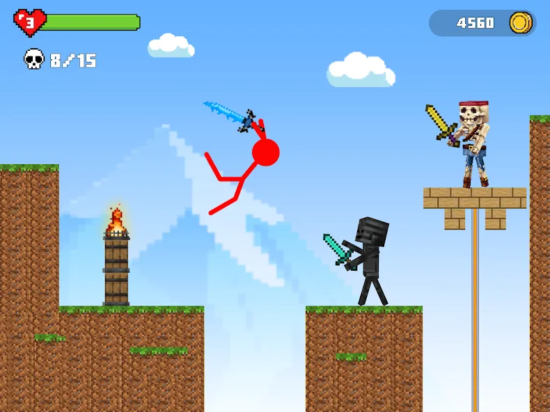 Взломанная Stick-man Battle — Craft World  [МОД Mega Pack] — стабильная версия apk на Андроид screen 2