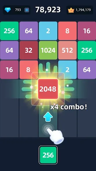 Скачать взломанную 2048™ Merge Block Puzzle (Слияние блочных головоломок)  [МОД Unlimited Money] — стабильная версия apk на Андроид screen 4