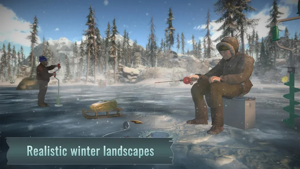 Взлом Ice fishing game. Catch bass.  [МОД Меню] — стабильная версия apk на Андроид screen 1