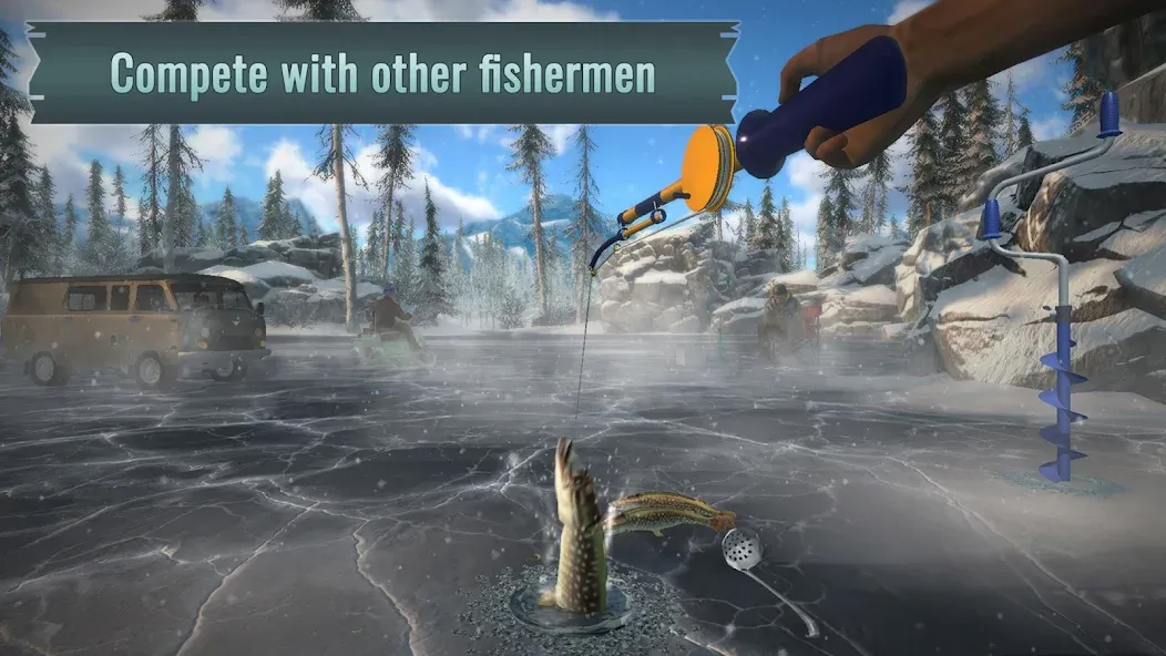 Взлом Ice fishing game. Catch bass.  [МОД Меню] — стабильная версия apk на Андроид screen 2