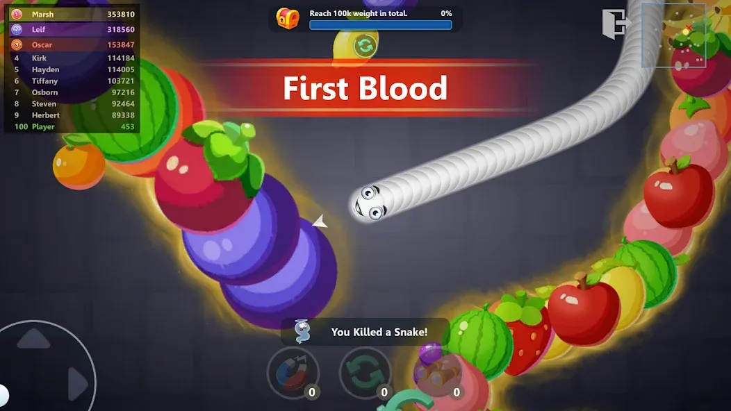 Скачать взлом Snake War™ Hungry Worm.io Game (Снейк Вар)  [МОД Меню] — последняя версия apk на Андроид screen 2