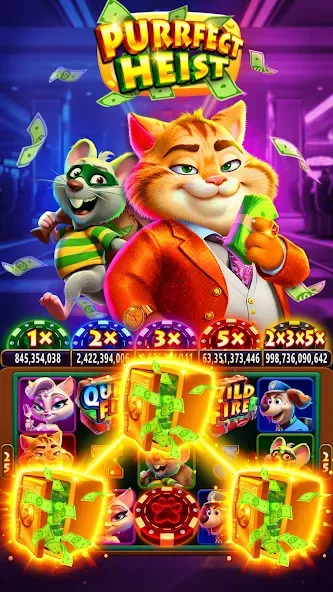 Скачать взломанную Fat Cat Casino — Slots Game (Фэт Кэт Казино)  [МОД Бесконечные монеты] — стабильная версия apk на Андроид screen 3