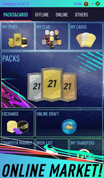 Скачать взломанную Pack Opener for FUT 21 (Пакопенер для  21)  [МОД Unlocked] — последняя версия apk на Андроид screen 2