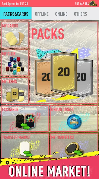 Взломанная Pack Opener for FUT 20 by SMOQ (Пак открыватель для  20 от )  [МОД Бесконечные деньги] — последняя версия apk на Андроид screen 2