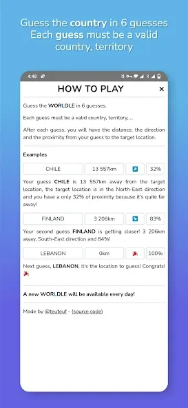 Скачать взломанную Worldle — Guess the Country (Ворлдле)  [МОД Меню] — стабильная версия apk на Андроид screen 3