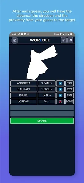 Скачать взломанную Worldle — Guess the Country (Ворлдле)  [МОД Меню] — стабильная версия apk на Андроид screen 4