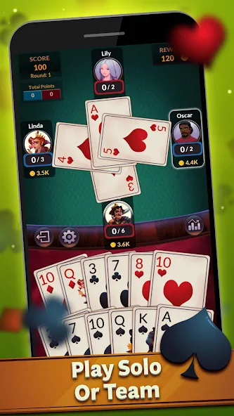 Скачать взлом Spades — Offline Card Games (Спейдс)  [МОД Бесконечные монеты] — стабильная версия apk на Андроид screen 2