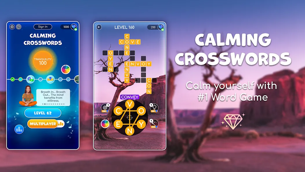 Скачать взлом Calming Crosswords Word Puzzle  [МОД Много денег] — последняя версия apk на Андроид screen 1