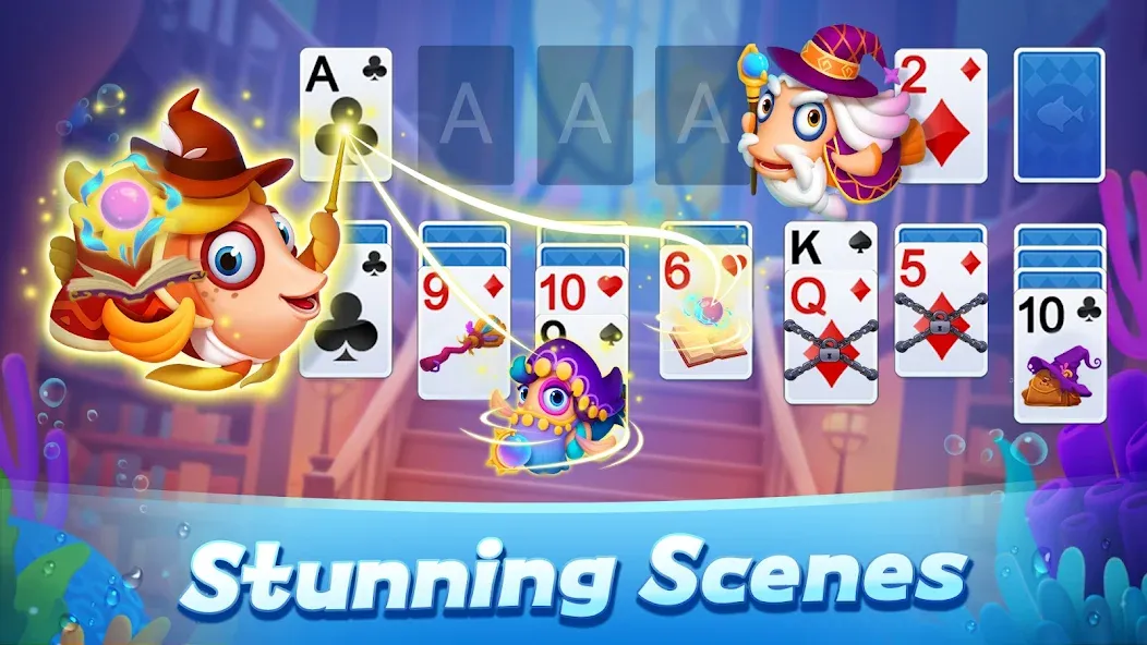 Взломанная Solitaire 3D Fish  [МОД Menu] — полная версия apk на Андроид screen 3