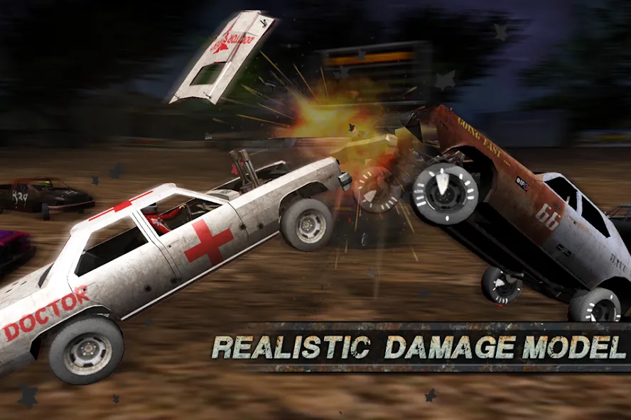 Скачать взломанную Demolition Derby: Crash Racing (Демолиция Дерби)  [МОД Меню] — стабильная версия apk на Андроид screen 1