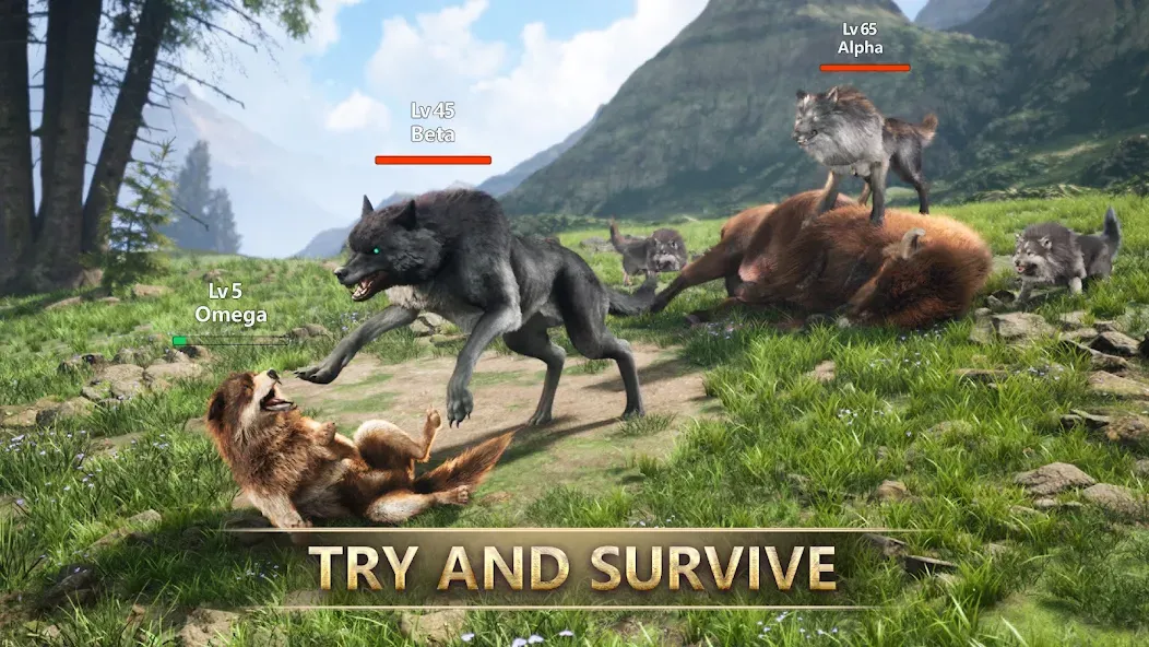 Взломанная Wolf Game: Wild Animal Wars (Вулф Гейм)  [МОД Mega Pack] — полная версия apk на Андроид screen 1
