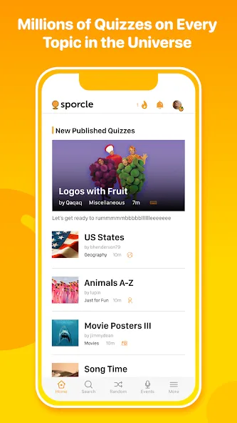 Взломанная Sporcle (Споркл)  [МОД Menu] — последняя версия apk на Андроид screen 1