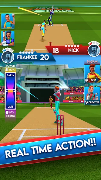 Скачать взломанную Stick Cricket Clash (тик Крикет Клаш)  [МОД Unlimited Money] — последняя версия apk на Андроид screen 1