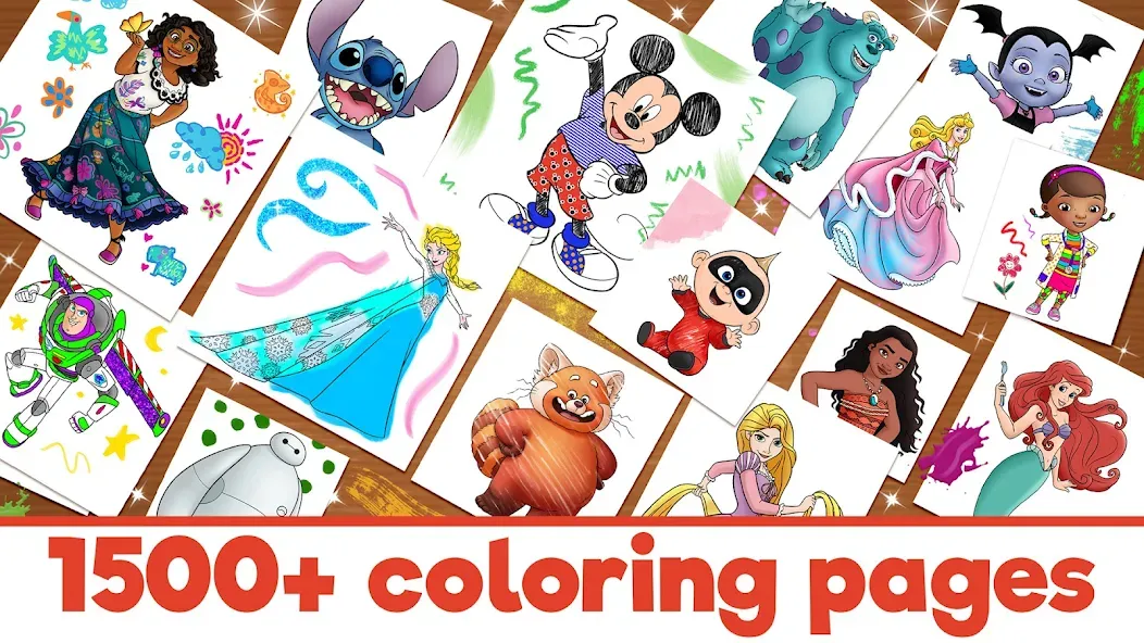Скачать взломанную Disney Coloring World (Дисней)  [МОД Menu] — стабильная версия apk на Андроид screen 1