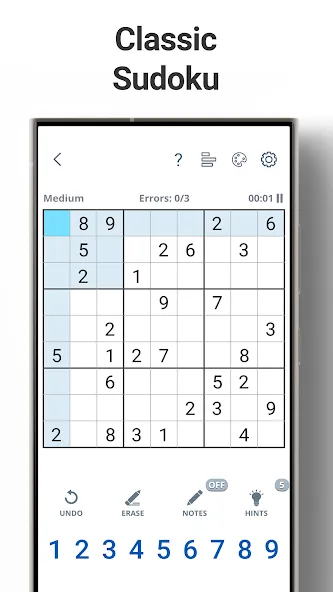 Взломанная Sudoku Levels: Daily Puzzles  [МОД Много денег] — последняя версия apk на Андроид screen 1