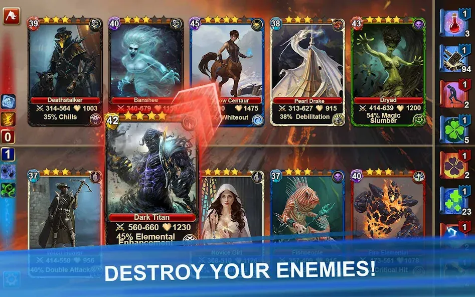 Взломанная Blood of Titans: Card Battle  [МОД Unlimited Money] — стабильная версия apk на Андроид screen 1