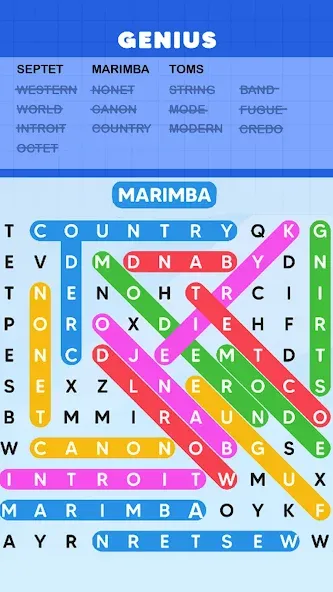 Взломанная Word Search Puzzle Challenge (Уордсрч Пазл Челлендж)  [МОД Menu] — полная версия apk на Андроид screen 3