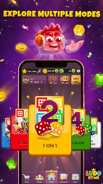 Скачать взлом Ludo STAR: Online Dice Game (Лудо СТАР)  [МОД Много денег] — полная версия apk на Андроид screen 5