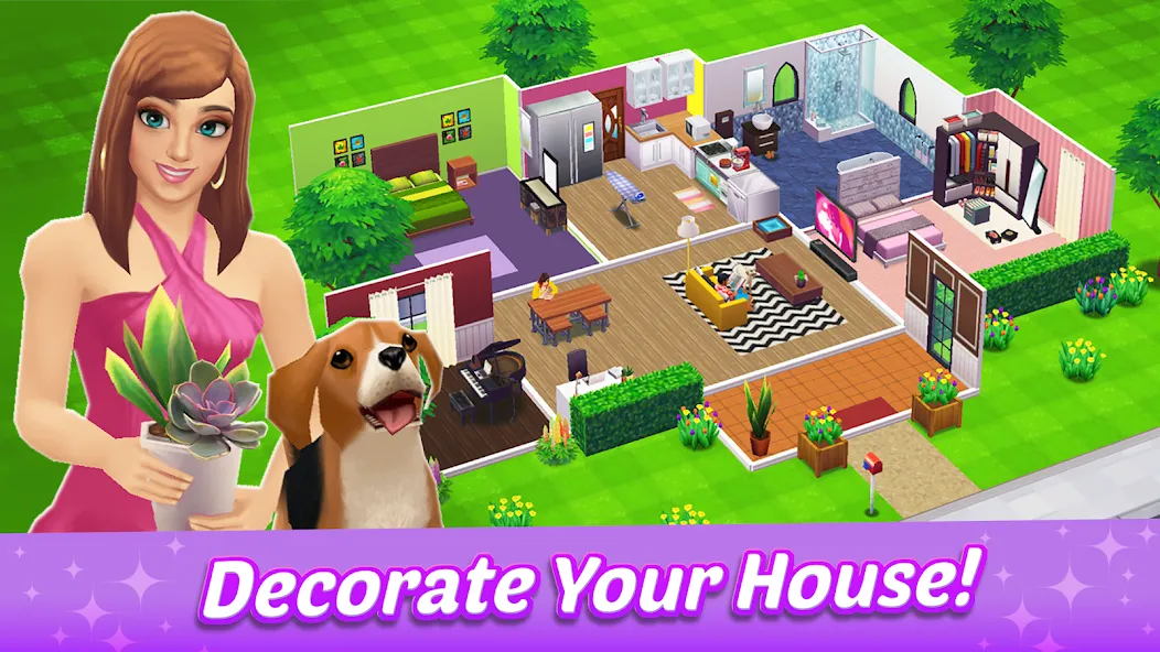 Скачать взломанную Home Street — Dream House Sim  [МОД Mega Pack] — стабильная версия apk на Андроид screen 1