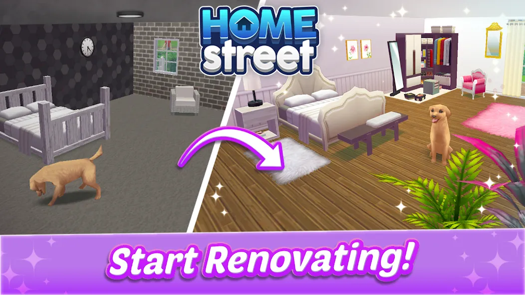 Скачать взломанную Home Street — Dream House Sim  [МОД Mega Pack] — стабильная версия apk на Андроид screen 2