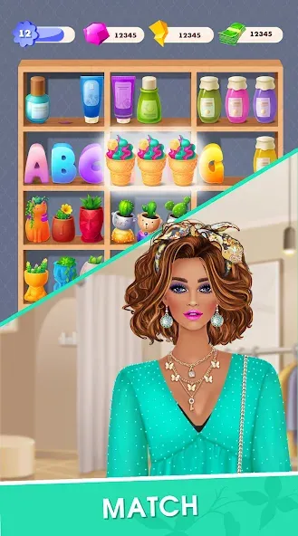 Скачать взломанную Fashion Triple Match: Dress Up (Фэшн Мердж)  [МОД Бесконечные монеты] — полная версия apk на Андроид screen 2