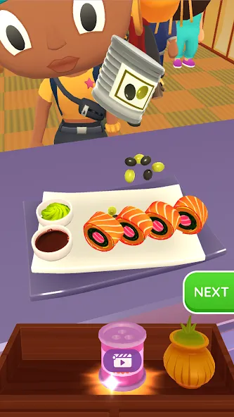 Взлом Sushi Roll 3D — Cooking ASMR (Суши Ролл 3D)  [МОД Меню] — стабильная версия apk на Андроид screen 3